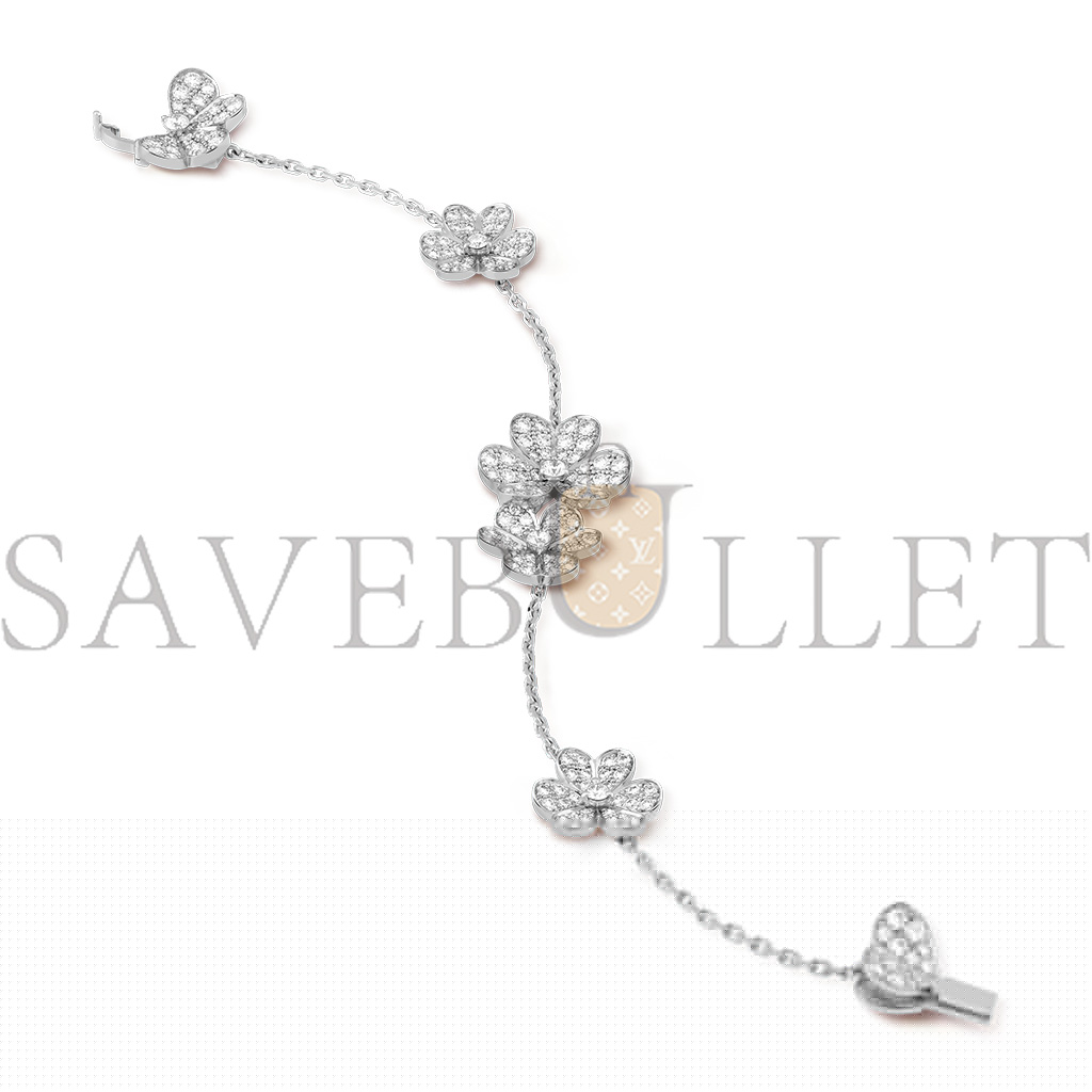V*N CL*F arpels frivole bracelet, 5 flowers - white gold, diamond  vcarp6l700
